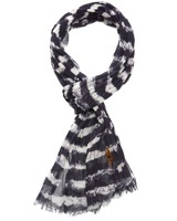 Blue Ivory Stripe Skinny Scarf