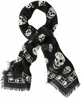 Black Ivory Skull Pashmina